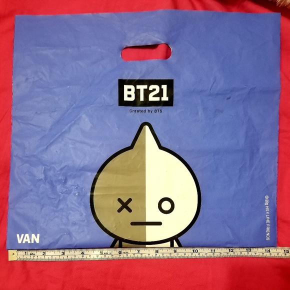 LINE FRIENDS VAN/Tata BT21 Plastic Shopping Bag NY - Picture 3 of 8
